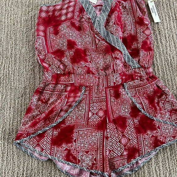 Ocean Drive Red Boho Romper - Picture 2 of 9